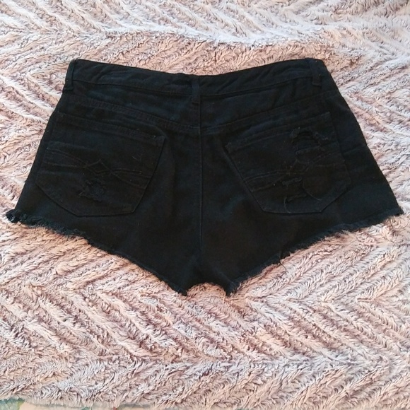 Black Denim Shorts - Picture 2 of 2